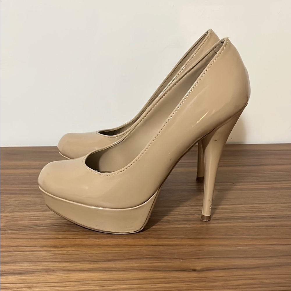 Elegant Beige Platform Heels